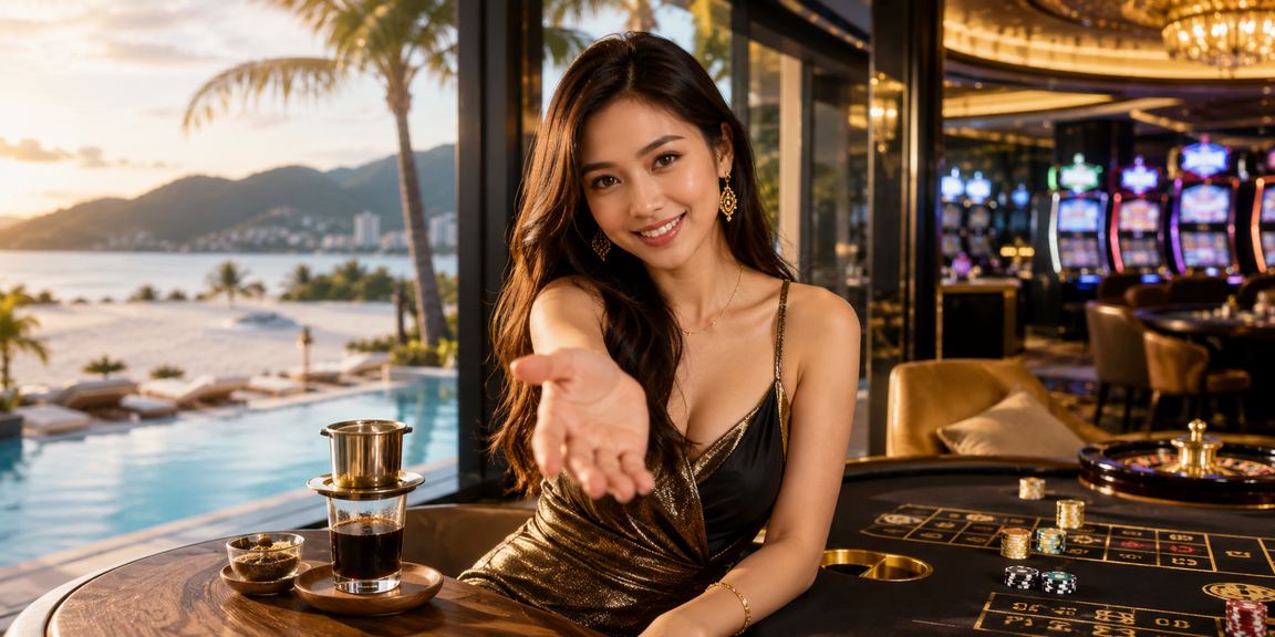 Người chơi thư giãn cùng tách cà phê tại Nha Trang, biểu tượng chơi game có trách nhiệm
